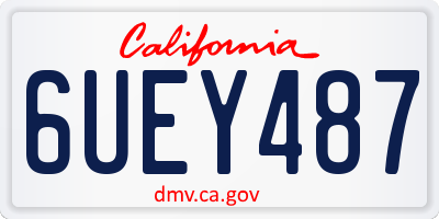 CA license plate 6UEY487