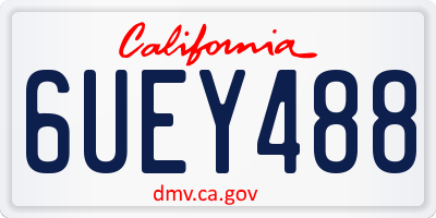 CA license plate 6UEY488