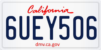 CA license plate 6UEY506