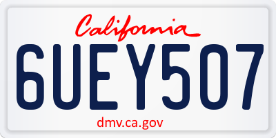 CA license plate 6UEY507