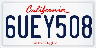 CA license plate 6UEY508