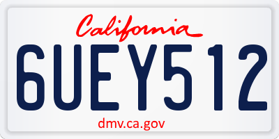 CA license plate 6UEY512