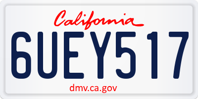 CA license plate 6UEY517