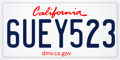 CA license plate 6UEY523