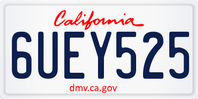 CA license plate 6UEY525