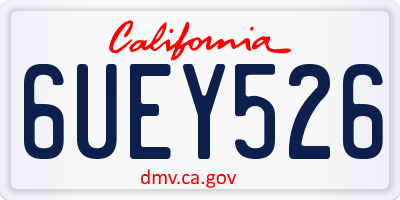 CA license plate 6UEY526