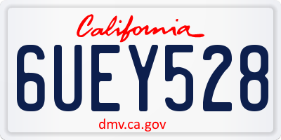 CA license plate 6UEY528