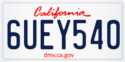 CA license plate 6UEY540
