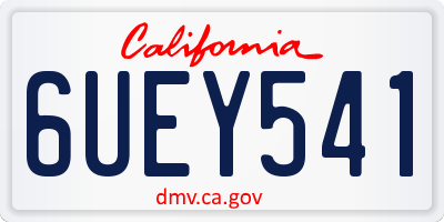 CA license plate 6UEY541