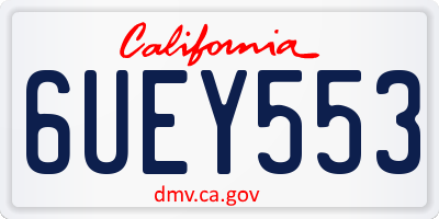 CA license plate 6UEY553
