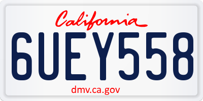 CA license plate 6UEY558