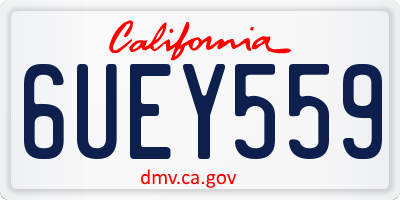 CA license plate 6UEY559