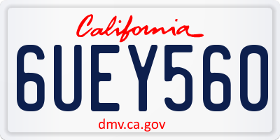 CA license plate 6UEY560