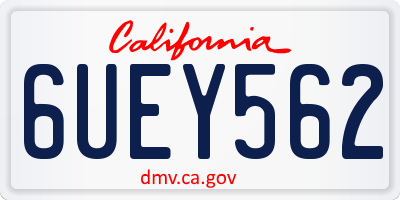 CA license plate 6UEY562