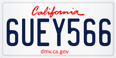 CA license plate 6UEY566