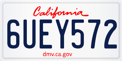 CA license plate 6UEY572