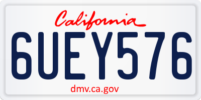 CA license plate 6UEY576