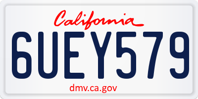 CA license plate 6UEY579