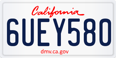 CA license plate 6UEY580