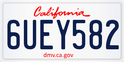 CA license plate 6UEY582