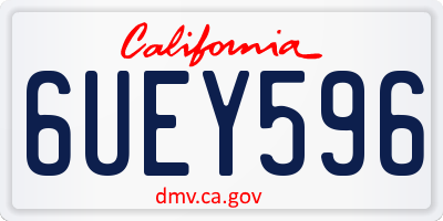 CA license plate 6UEY596