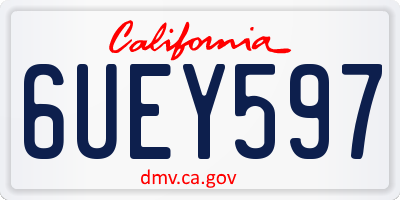 CA license plate 6UEY597