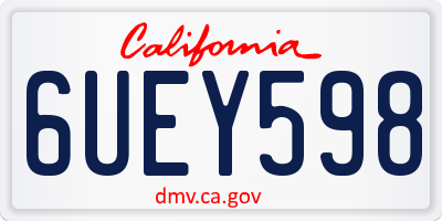 CA license plate 6UEY598