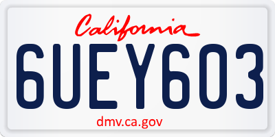 CA license plate 6UEY603