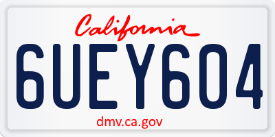 CA license plate 6UEY604