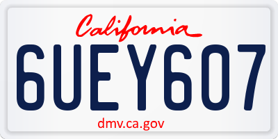 CA license plate 6UEY607