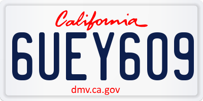 CA license plate 6UEY609