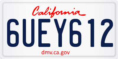 CA license plate 6UEY612