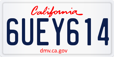 CA license plate 6UEY614