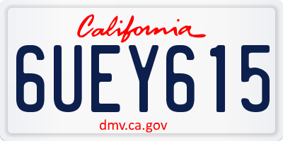 CA license plate 6UEY615