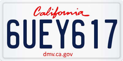CA license plate 6UEY617