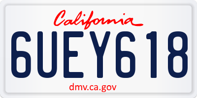 CA license plate 6UEY618