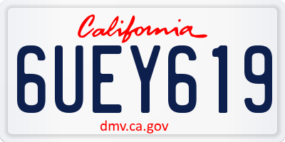 CA license plate 6UEY619