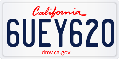 CA license plate 6UEY620