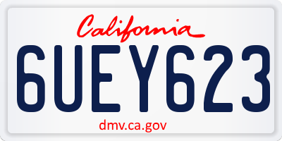 CA license plate 6UEY623