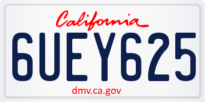 CA license plate 6UEY625