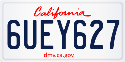 CA license plate 6UEY627