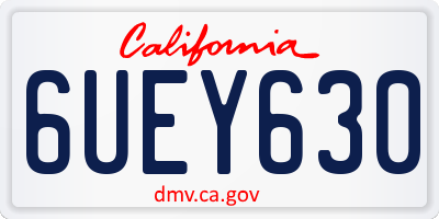 CA license plate 6UEY630