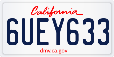 CA license plate 6UEY633