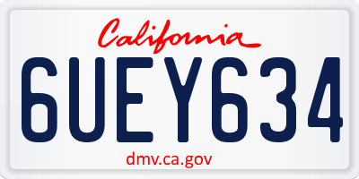 CA license plate 6UEY634