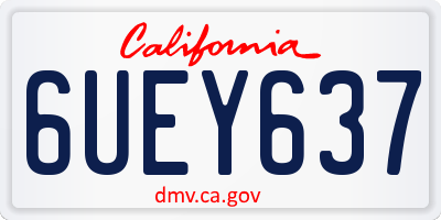 CA license plate 6UEY637