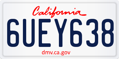 CA license plate 6UEY638