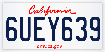 CA license plate 6UEY639