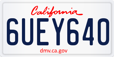 CA license plate 6UEY640