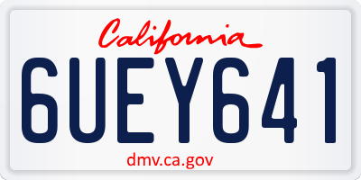 CA license plate 6UEY641