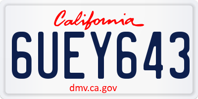 CA license plate 6UEY643